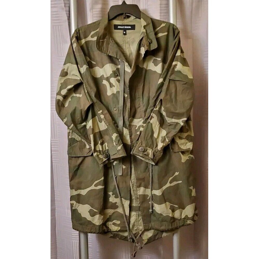 Ashley Mason Women Camouflage‎ Green Tan Khaki Jacket M